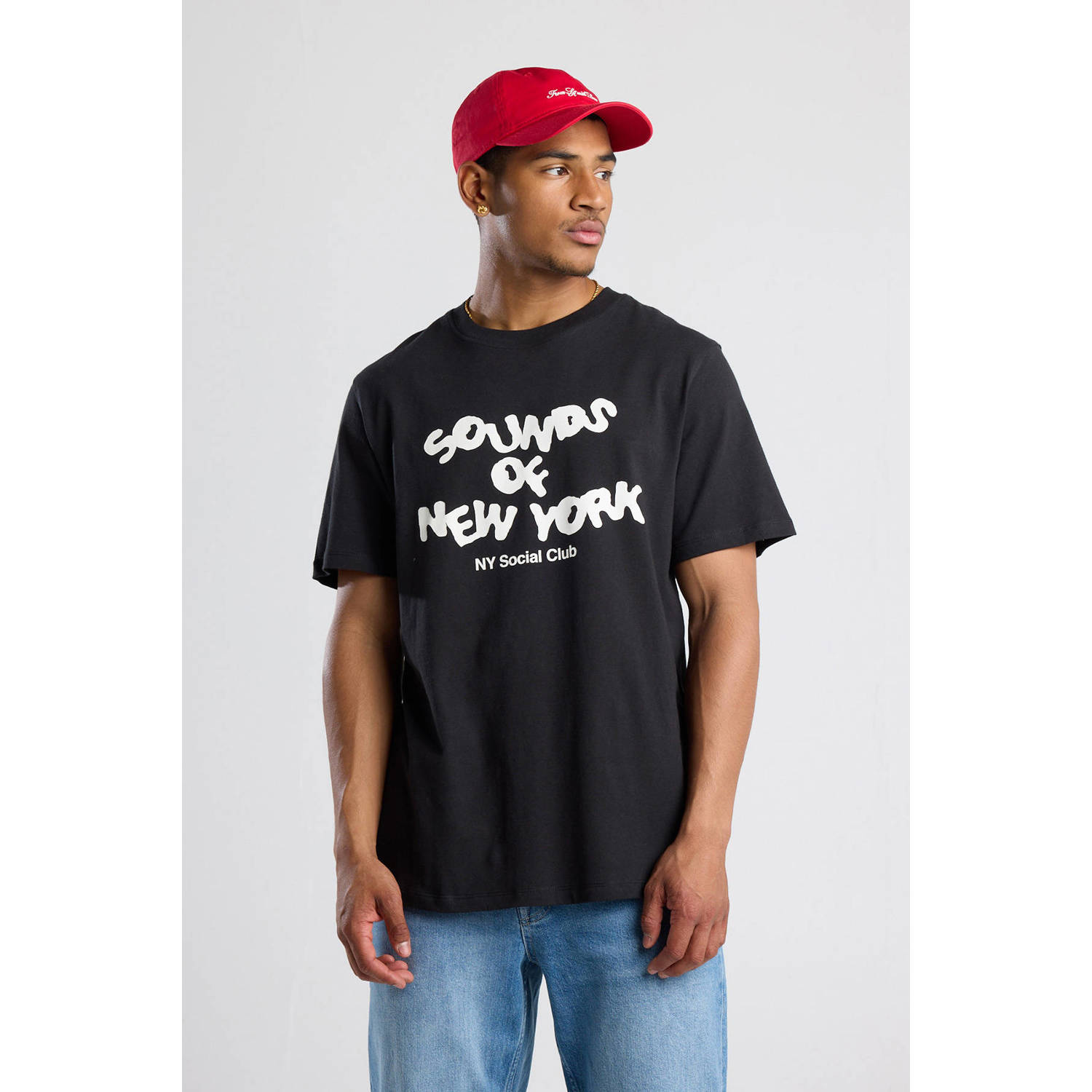 America Today regular T-shirt zwart