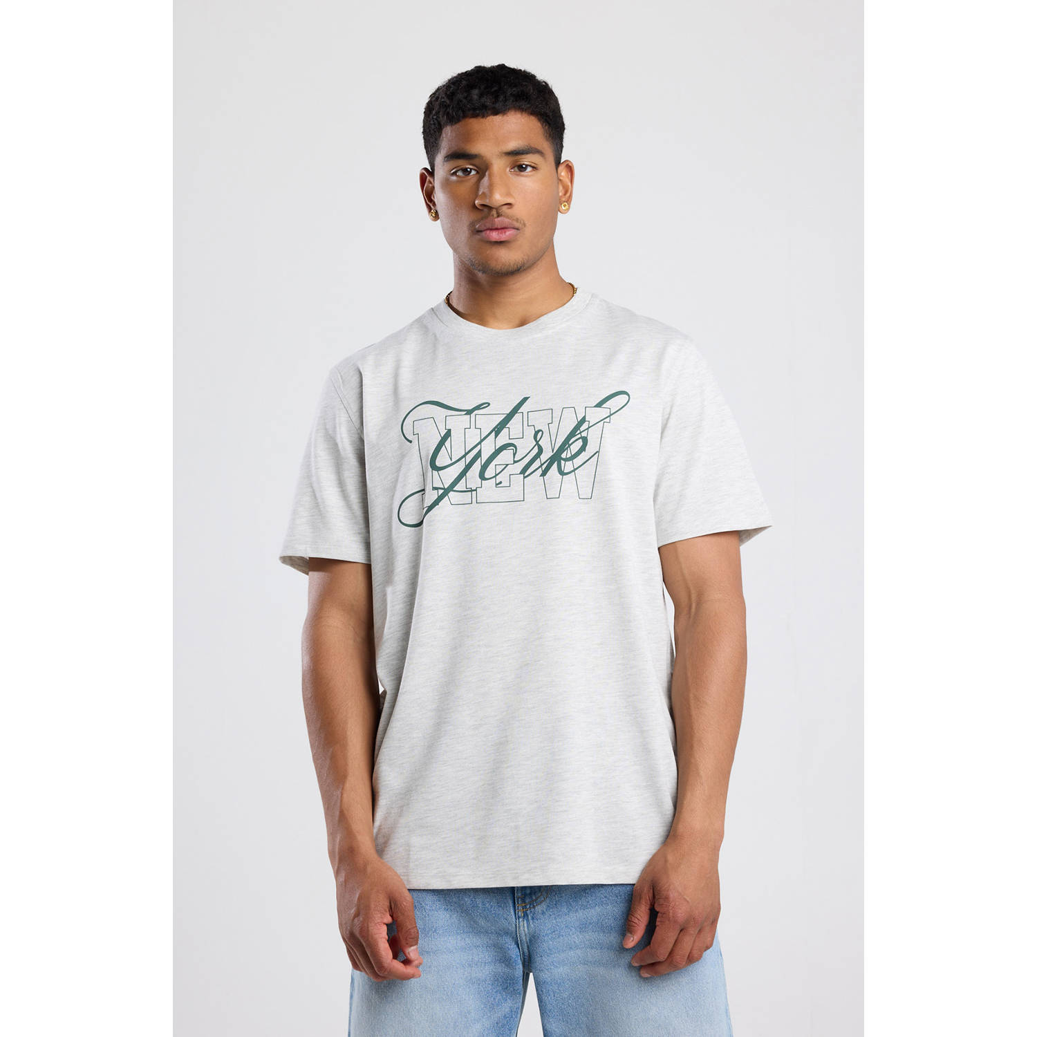 America Today regular T-shirt lichtgrijs