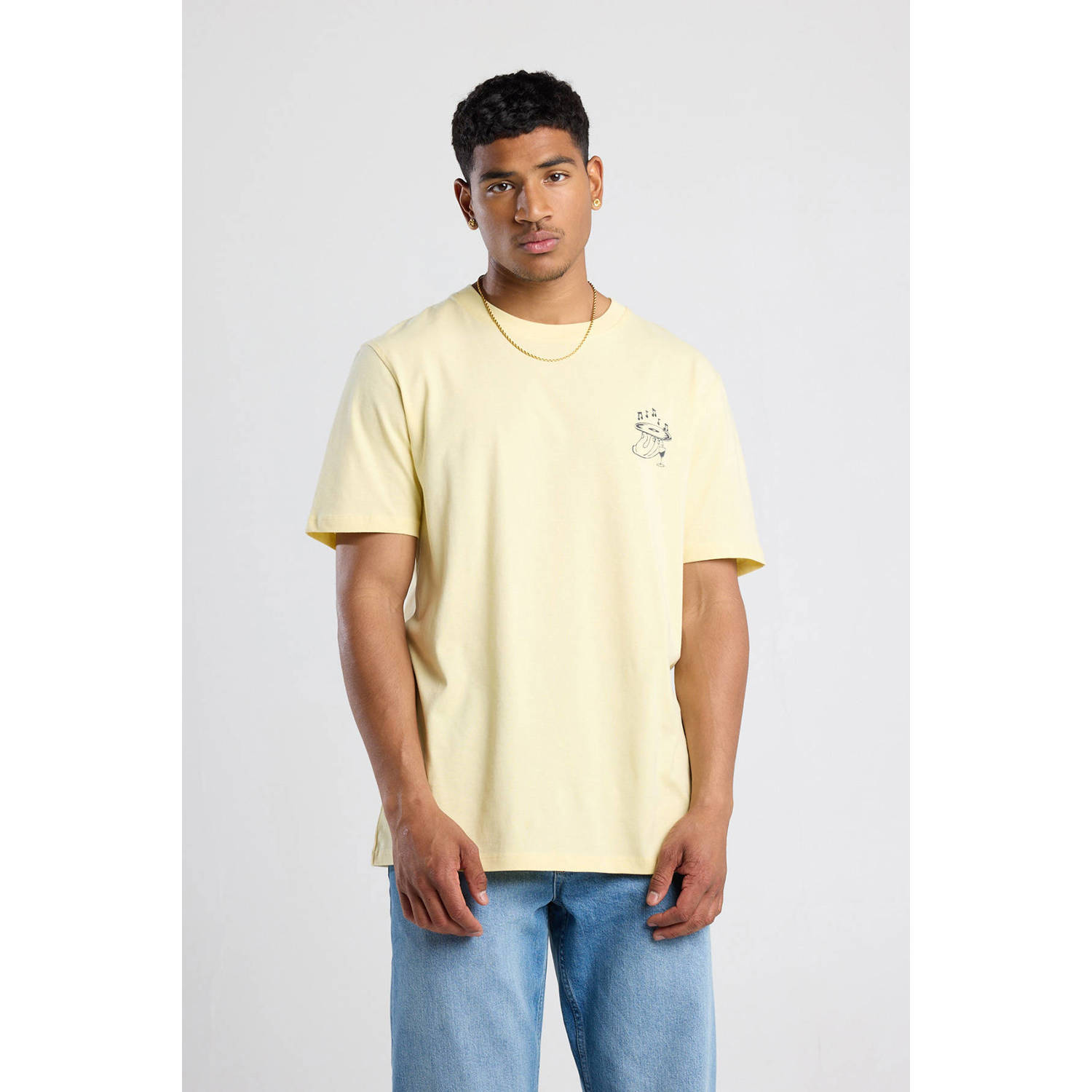 America Today regular T-shirt lichtgeel