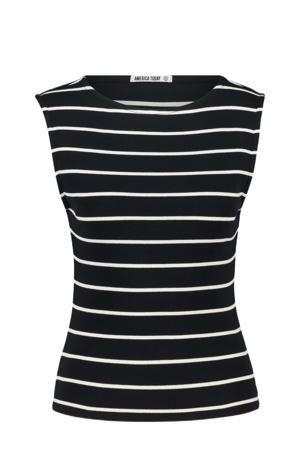 mouwloze top zwart
