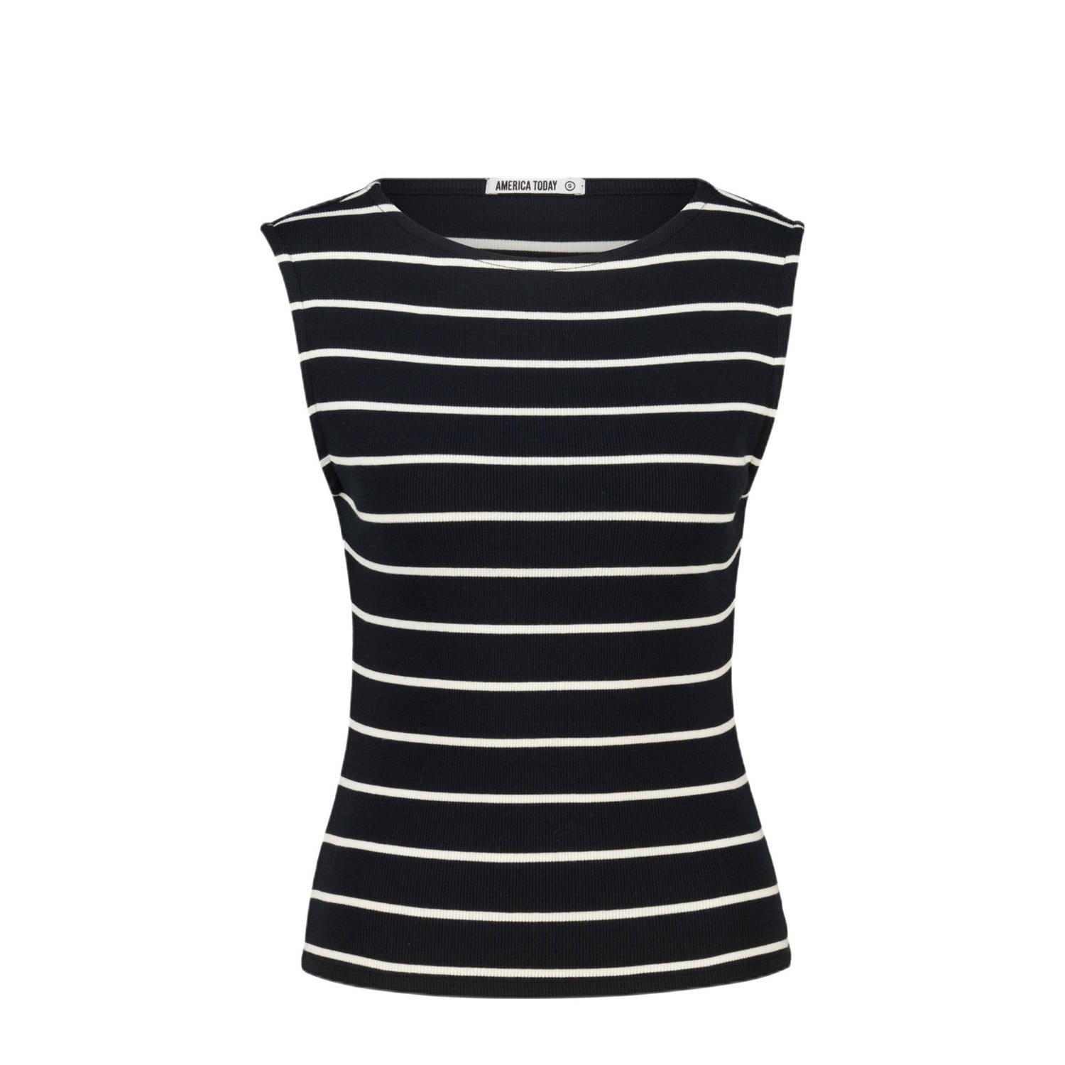 America Today mouwloze top zwart