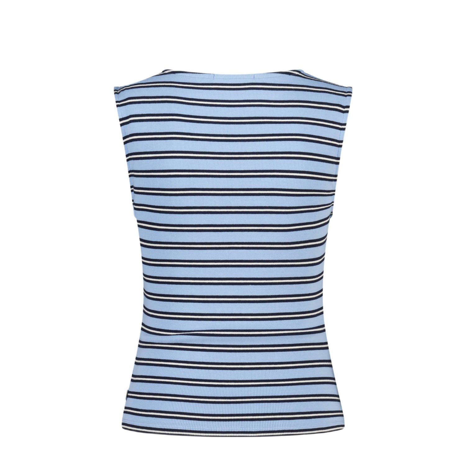 America Today mouwloze top blauw