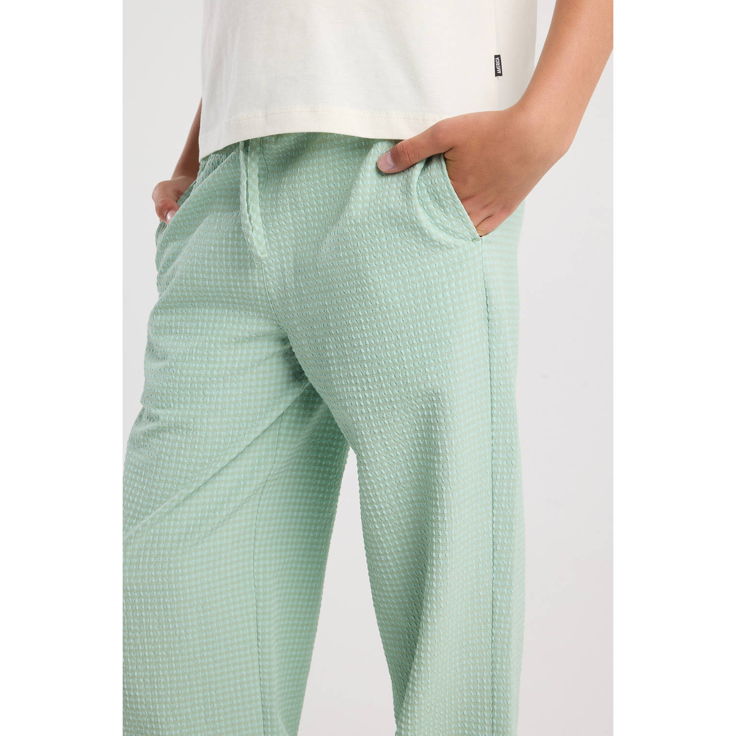 America Today casual broek lichtgroen