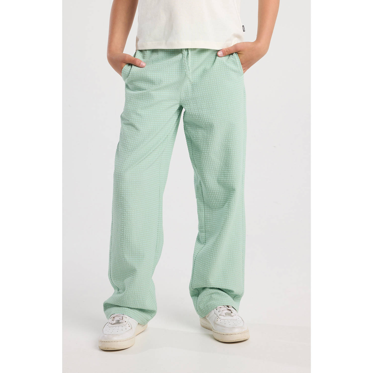 America Today casual broek lichtgroen