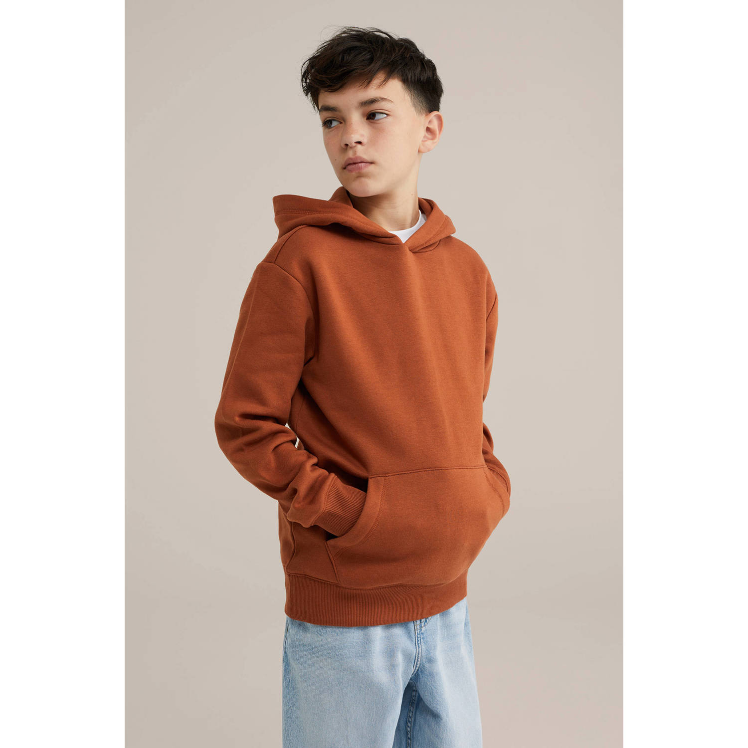 WE Fashion Blue Ridge sweater donker oranje