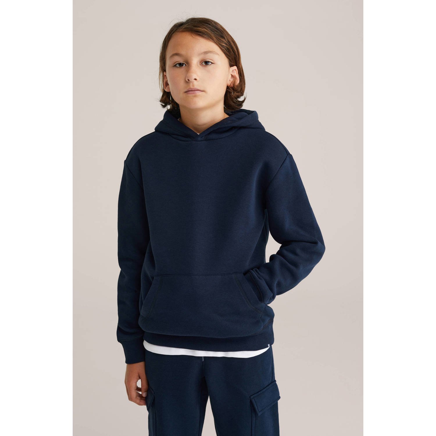 WE Fashion Blue Ridge sweater donkerblauw