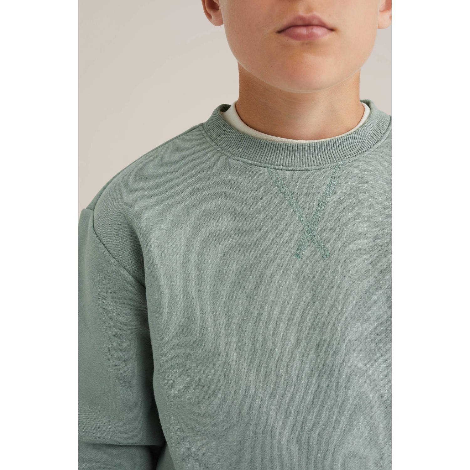 WE Fashion Blue Ridge sweater lichtgroen