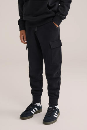 slim fit cargo joggingbroek zwart
