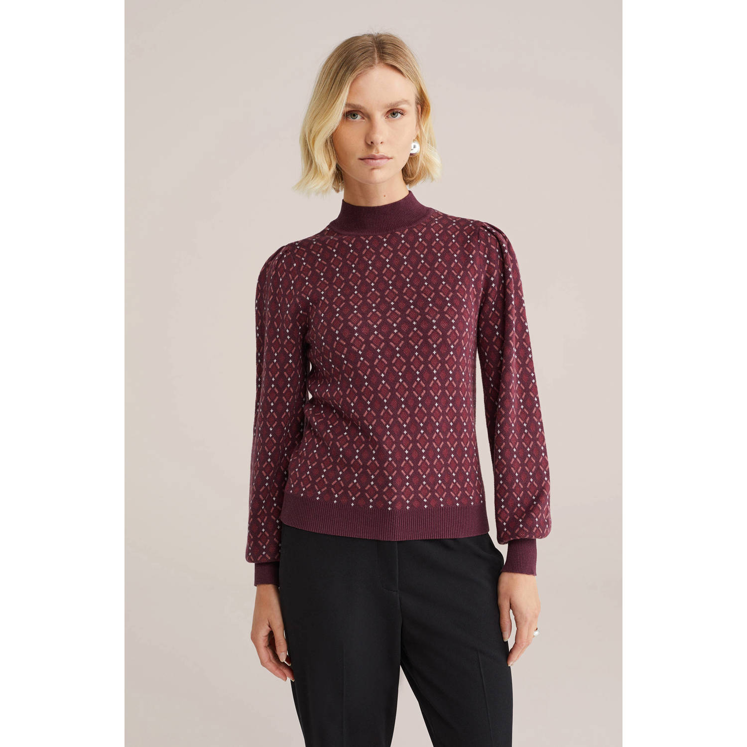 WE Fashion trui rood fijn gebreid