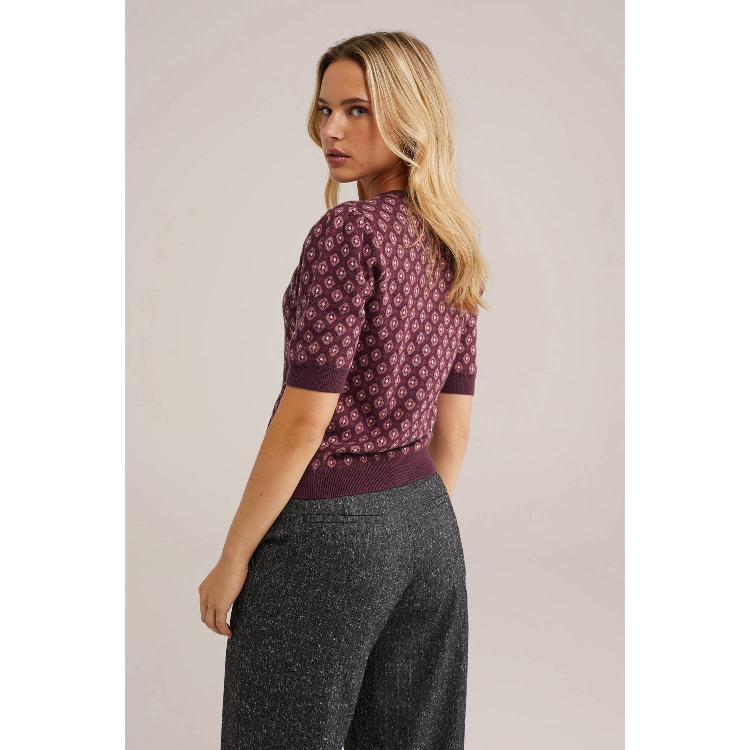WE Fashion gebreide trui donkerrood
