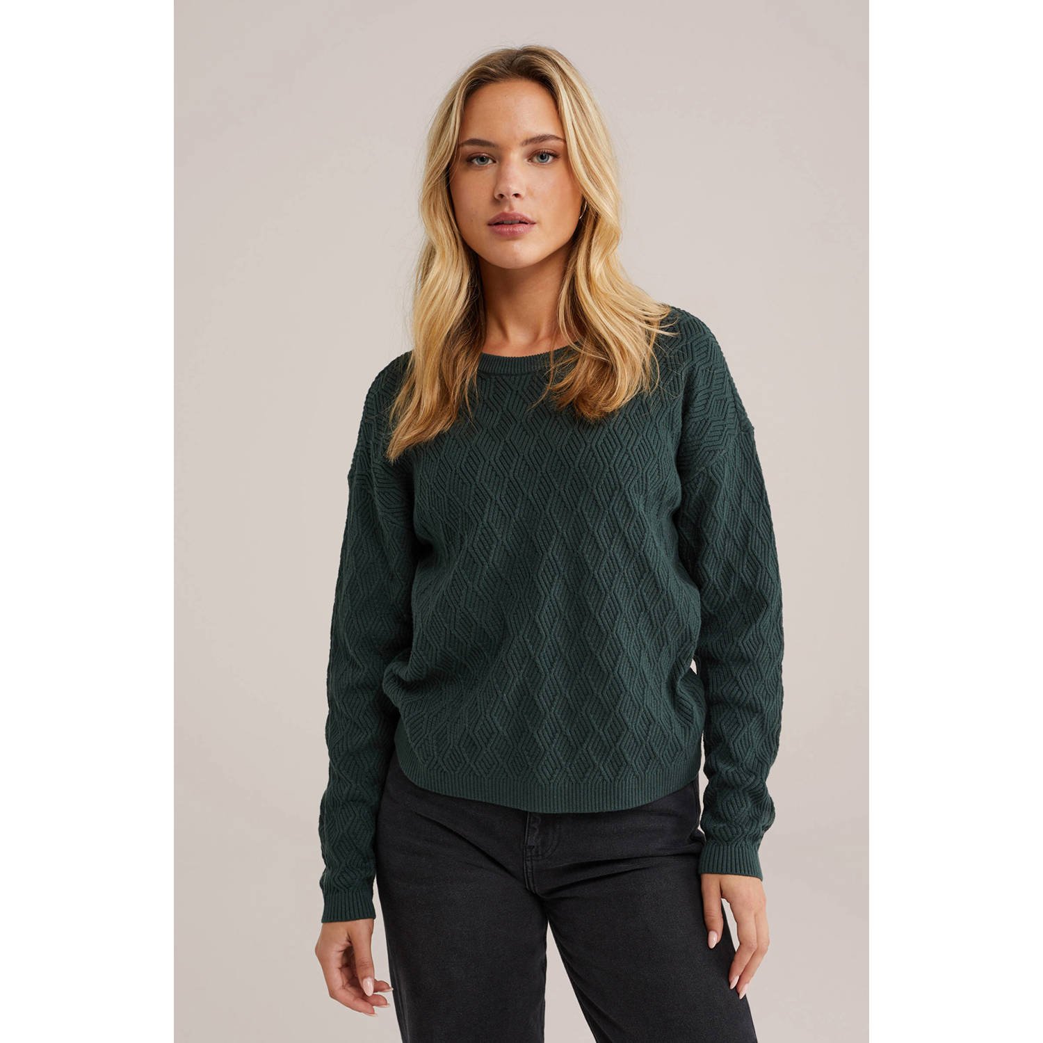 WE Fashion trui donkergroen