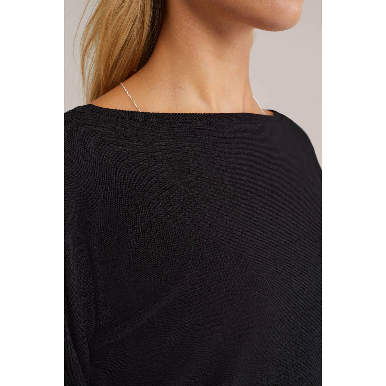 WE Fashion gebreide trui zwart