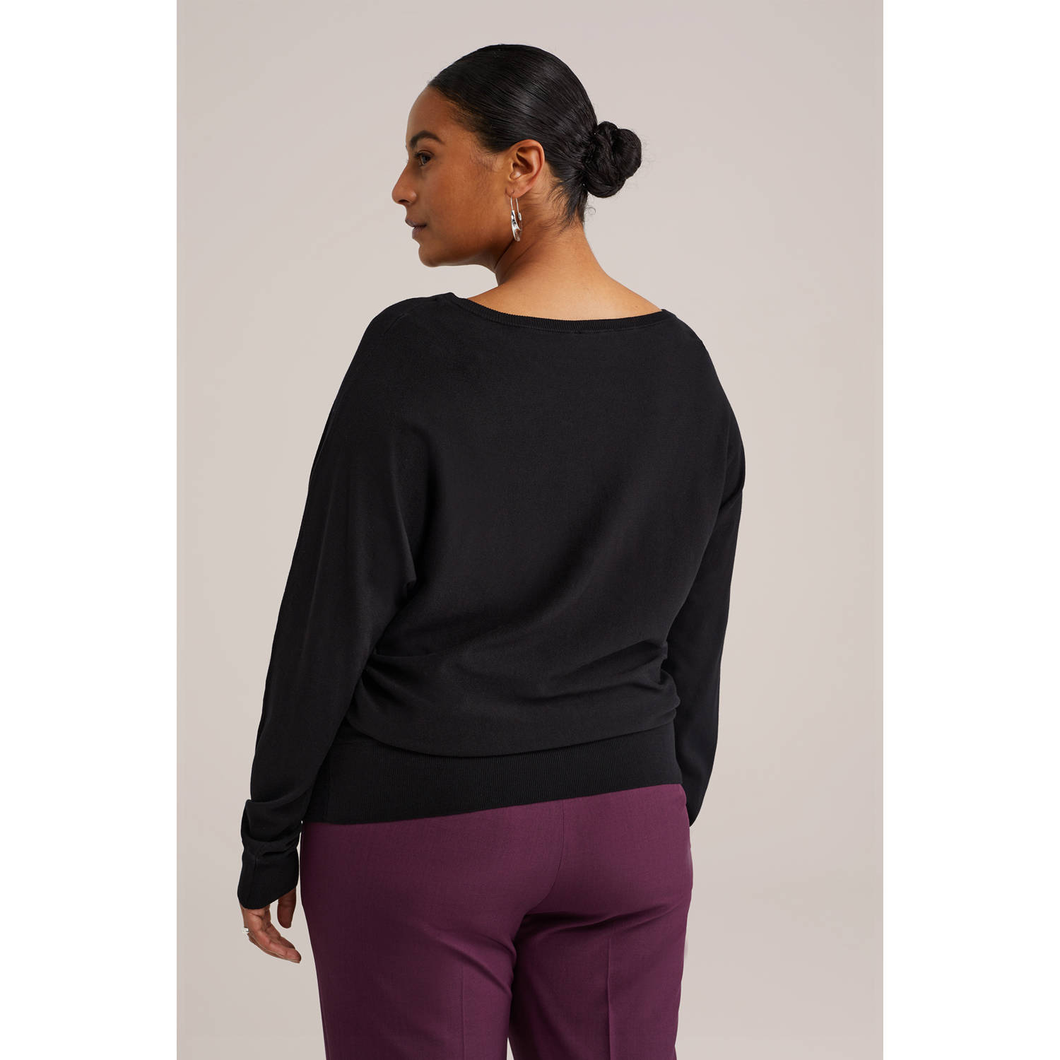 WE Fashion Curve pullover trui zwart