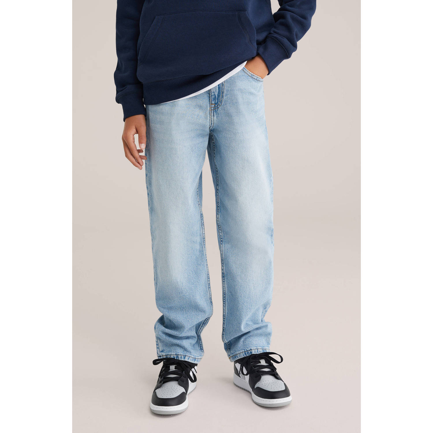 WE Fashion Blue Ridge waist loose fit jeans light blue denim