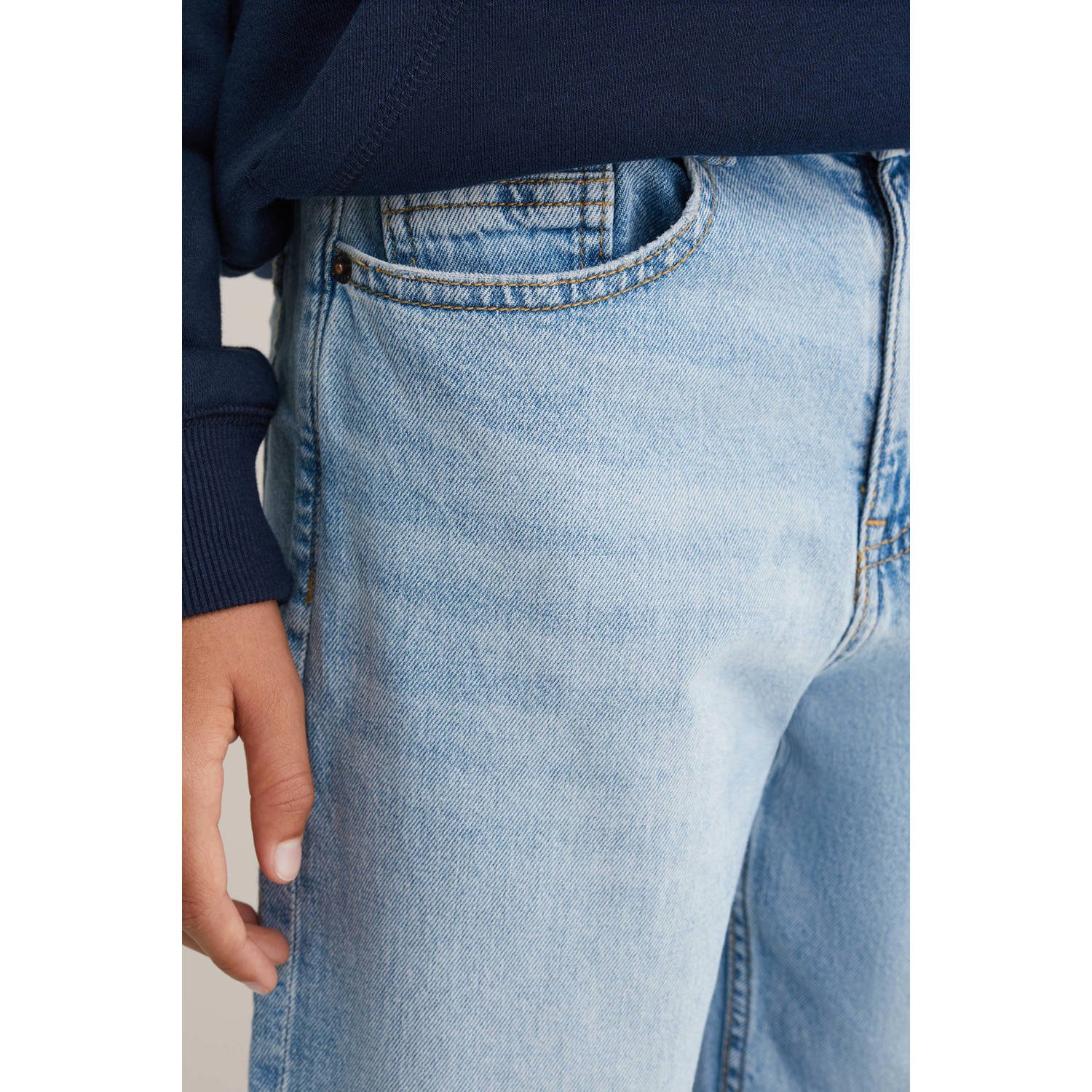 WE Fashion Blue Ridge waist loose fit jeans light blue denim