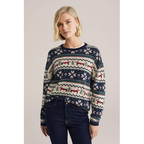 WE Fashion kersttrui multi afbeelding