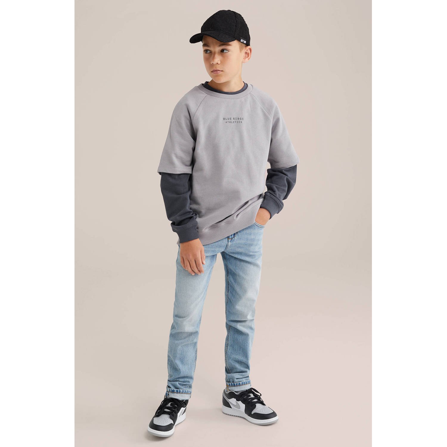 WE Fashion Blue Ridge sweater grijs