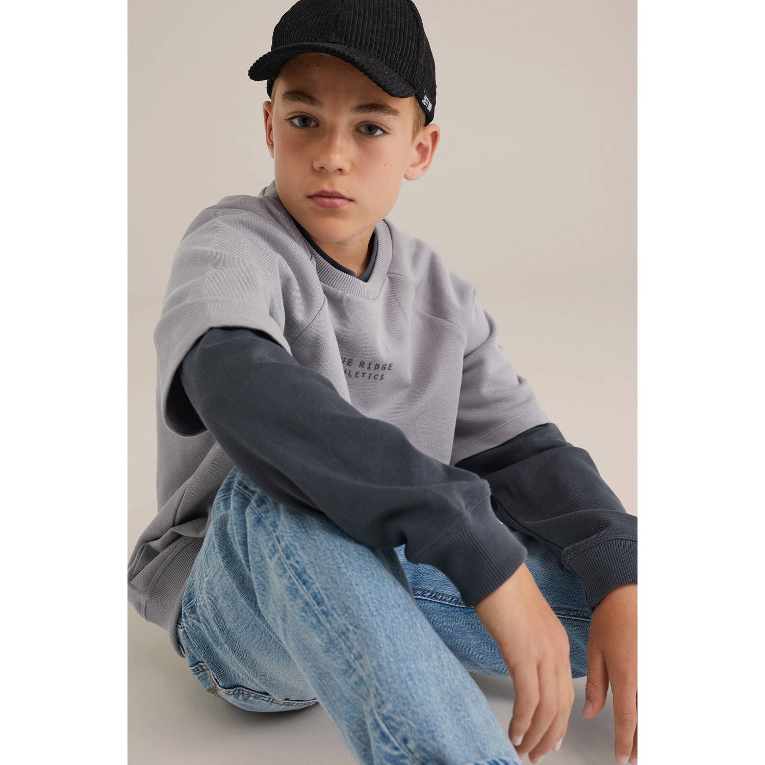 WE Fashion Blue Ridge sweater grijs