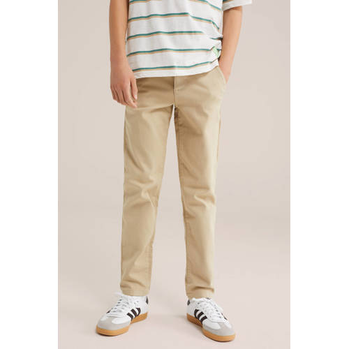 WE Fashion slim chino kaki afbeelding