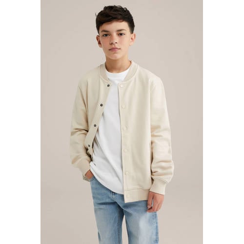 WE Fashion Blue Ridge sweatvest ecru afbeelding