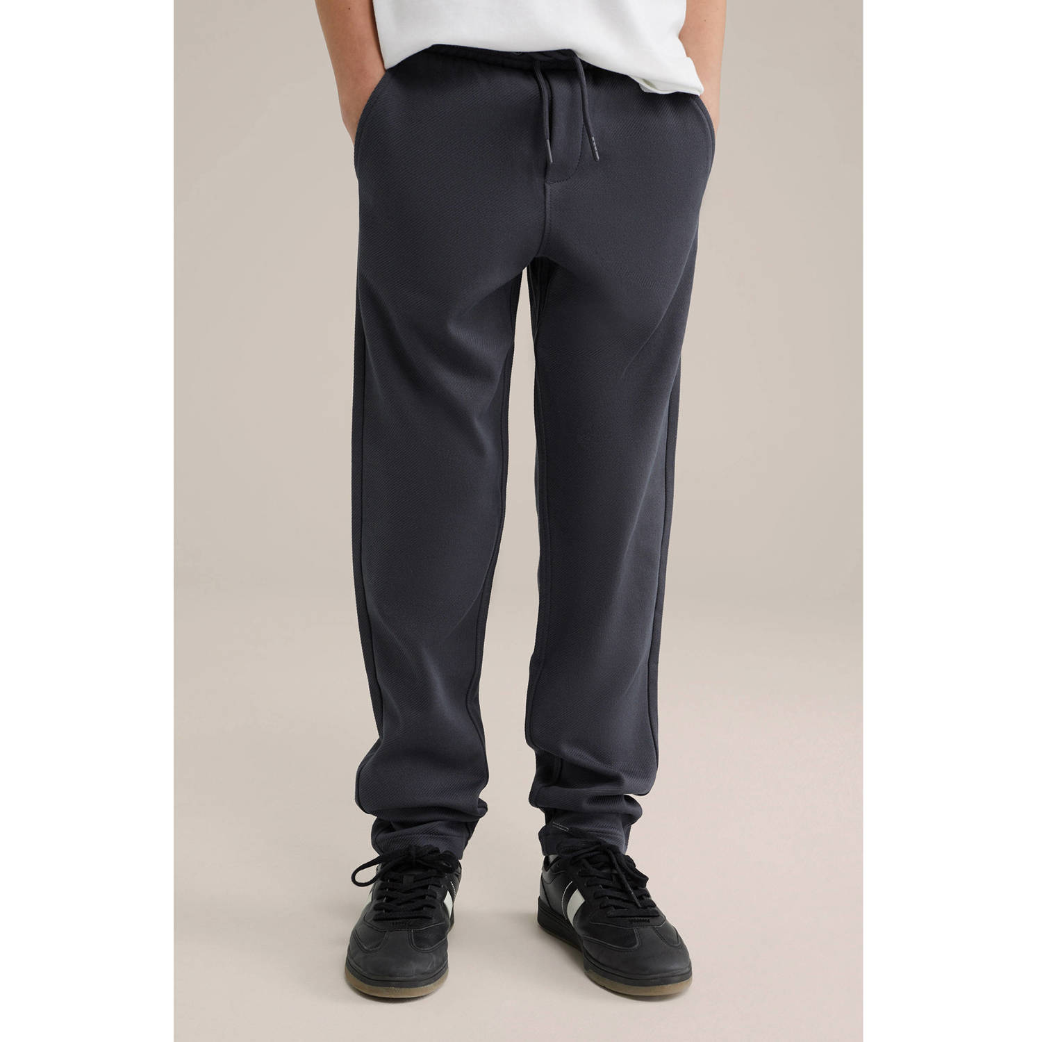 WE Fashion Blue Ridge slim sweatpant antraciet