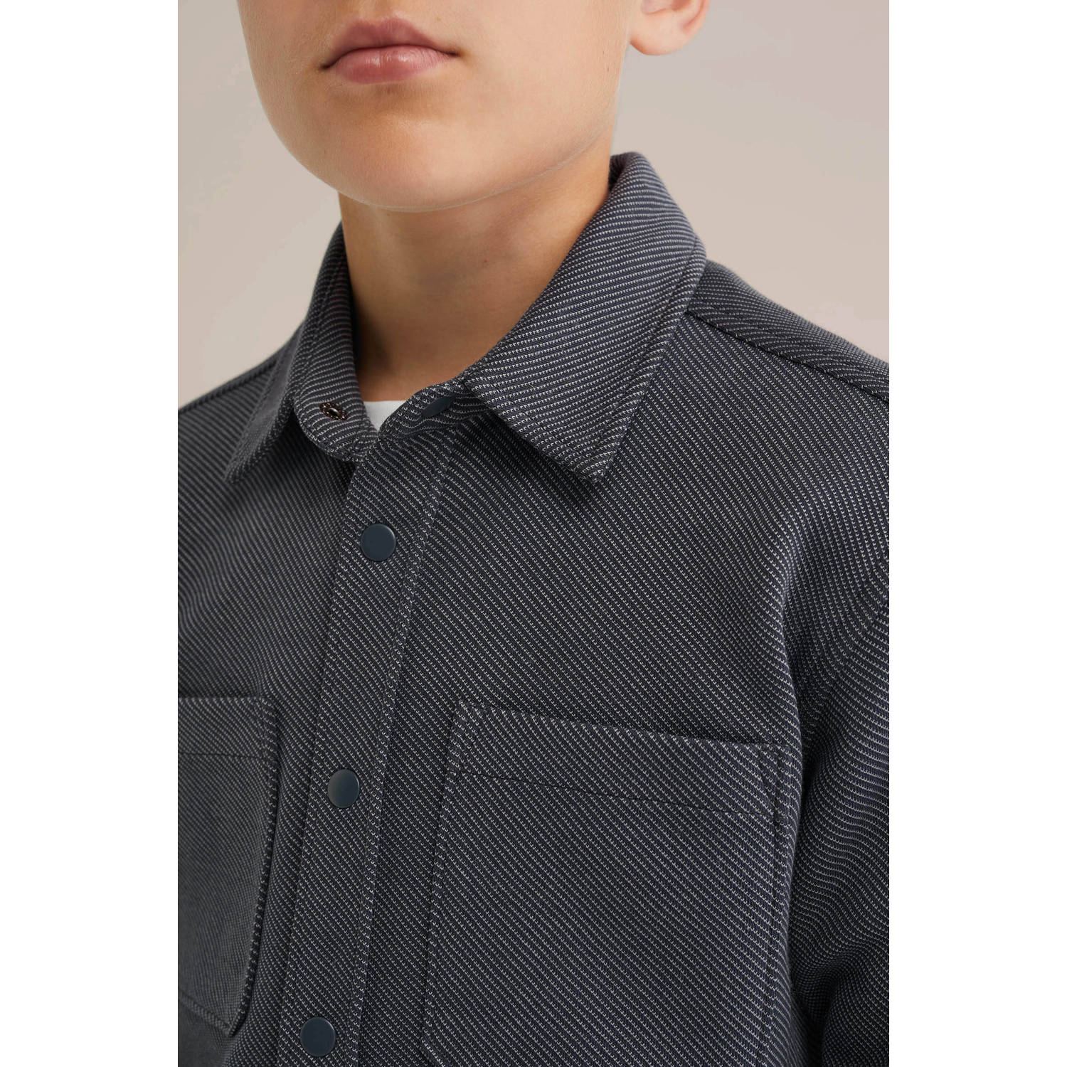 WE Fashion Blue Ridge overhemd antraciet
