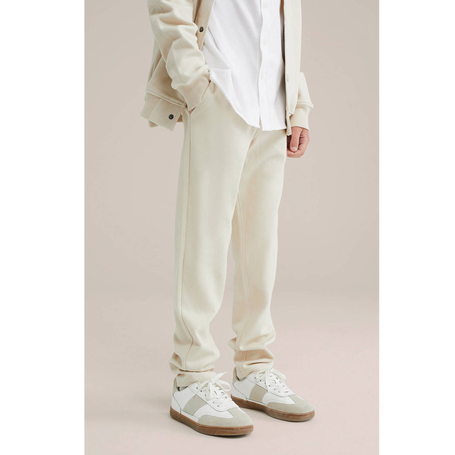 WE Fashion Blue Ridge slim sweatpant ecru
