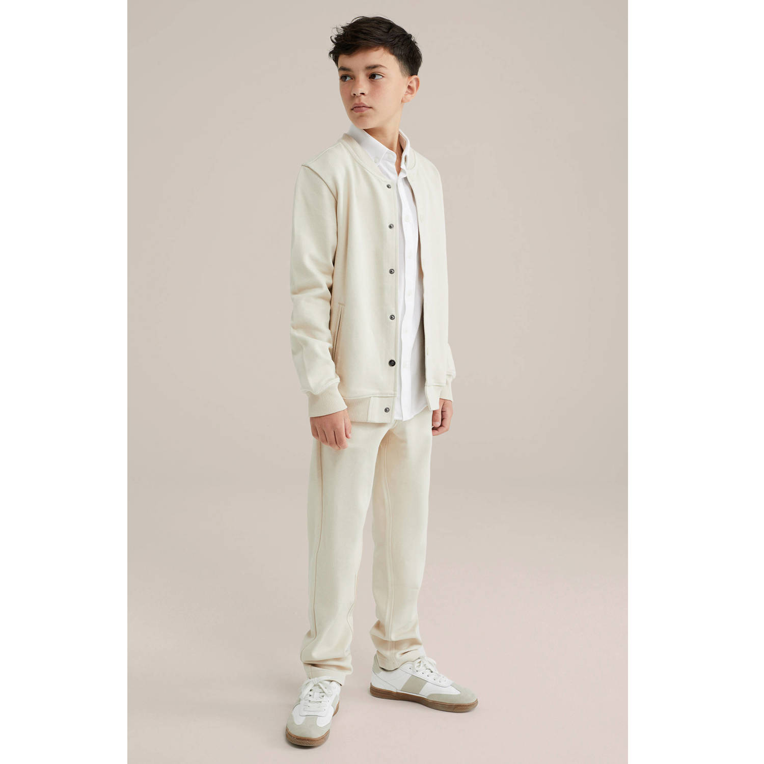 WE Fashion Blue Ridge slim sweatpant ecru