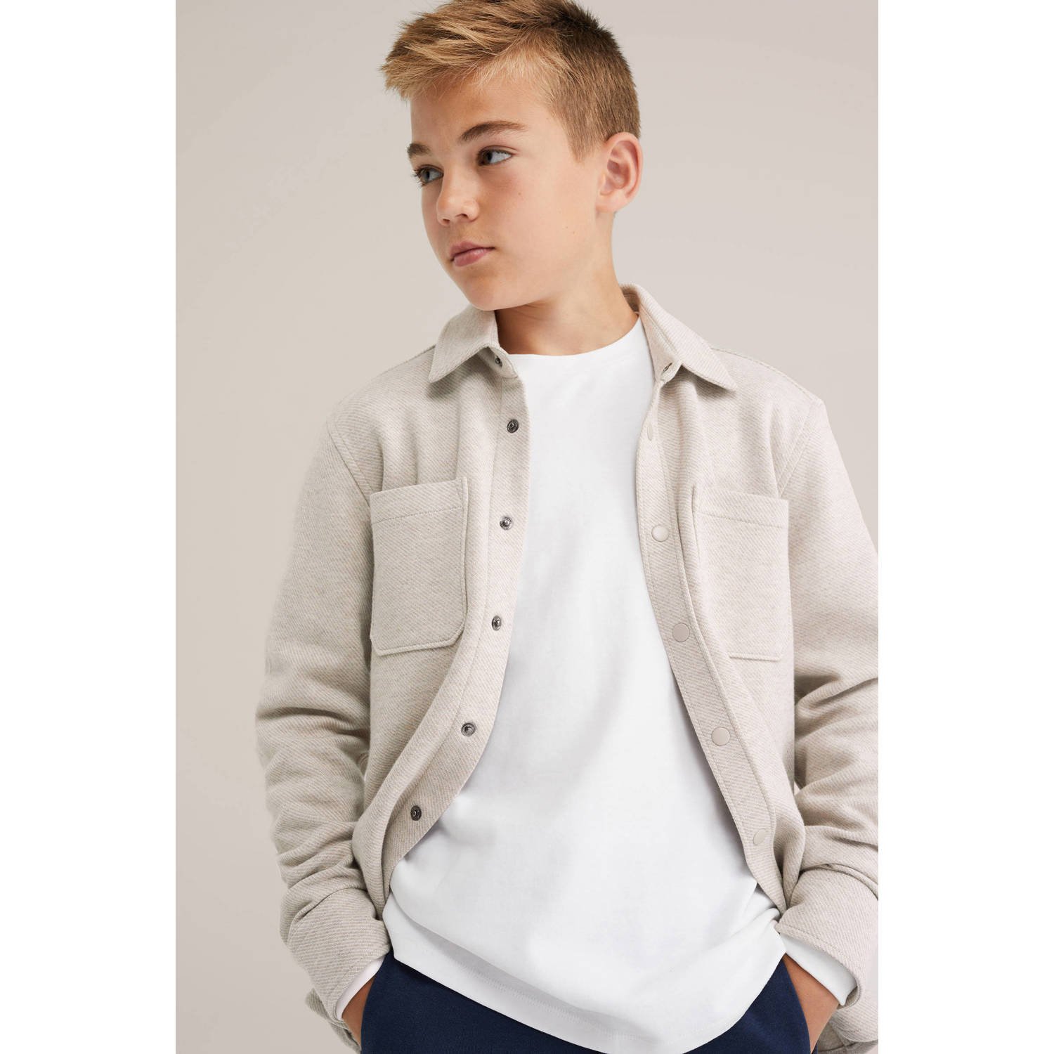 WE Fashion Blue Ridge overhemd beige