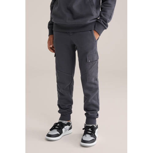 WE Fashion Blue Ridge slim cargo broek antraciet afbeelding