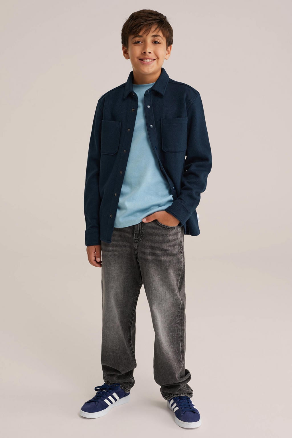 WE Fashion overshirt marineblauw