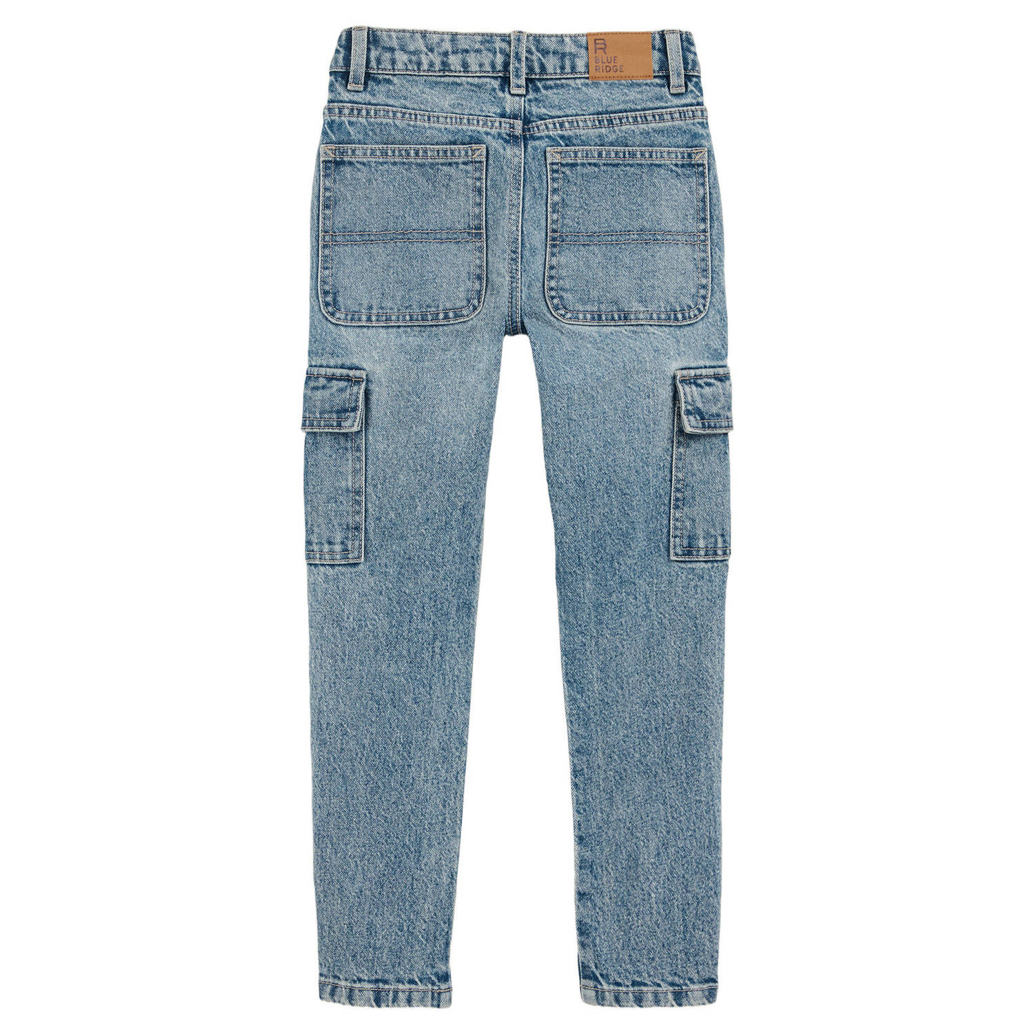 WE Fashion tapered  waist cargo jeans light blue denim