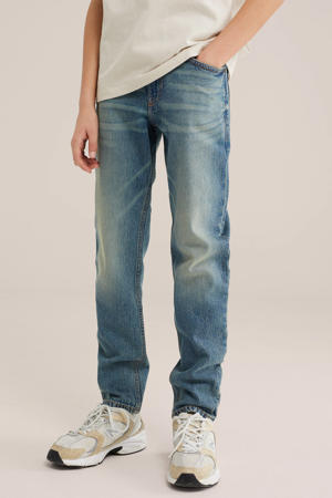 waist regular fit jeans medium blue denim