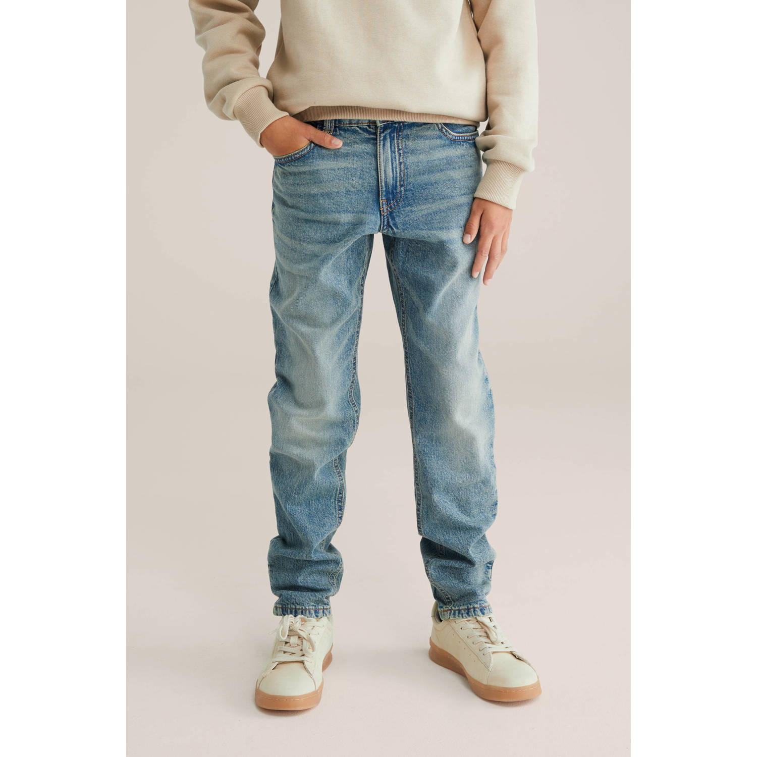 WE Fashion waist regular fit jeans medium blue denim