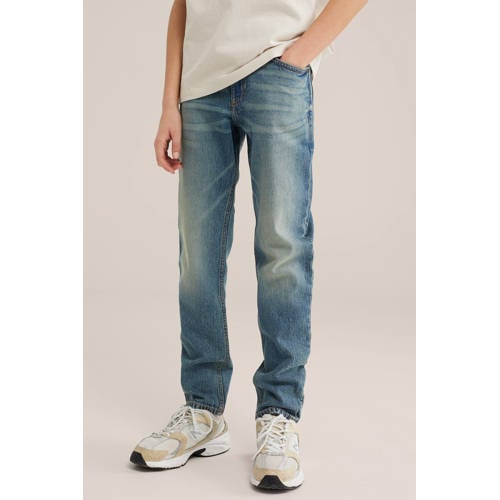WE Fashion Blue Ridge waist regular fit jeans medium blue denim afbeelding