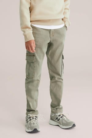 tapered cargo jeans kaki