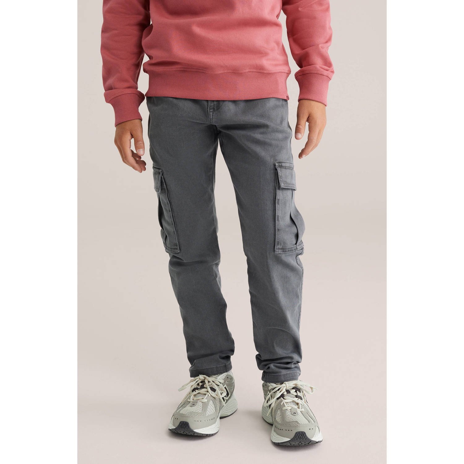 WE Fashion waist tapered jeans grey denim