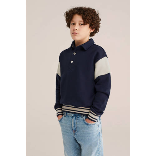 WE Fashion Blue Ridge sweater donkerblauw afbeelding