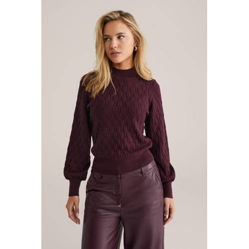 WE Fashion trui donkerrood afbeelding