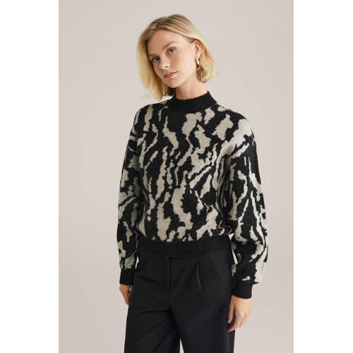 WE Fashion pullover met wol zwart afbeelding