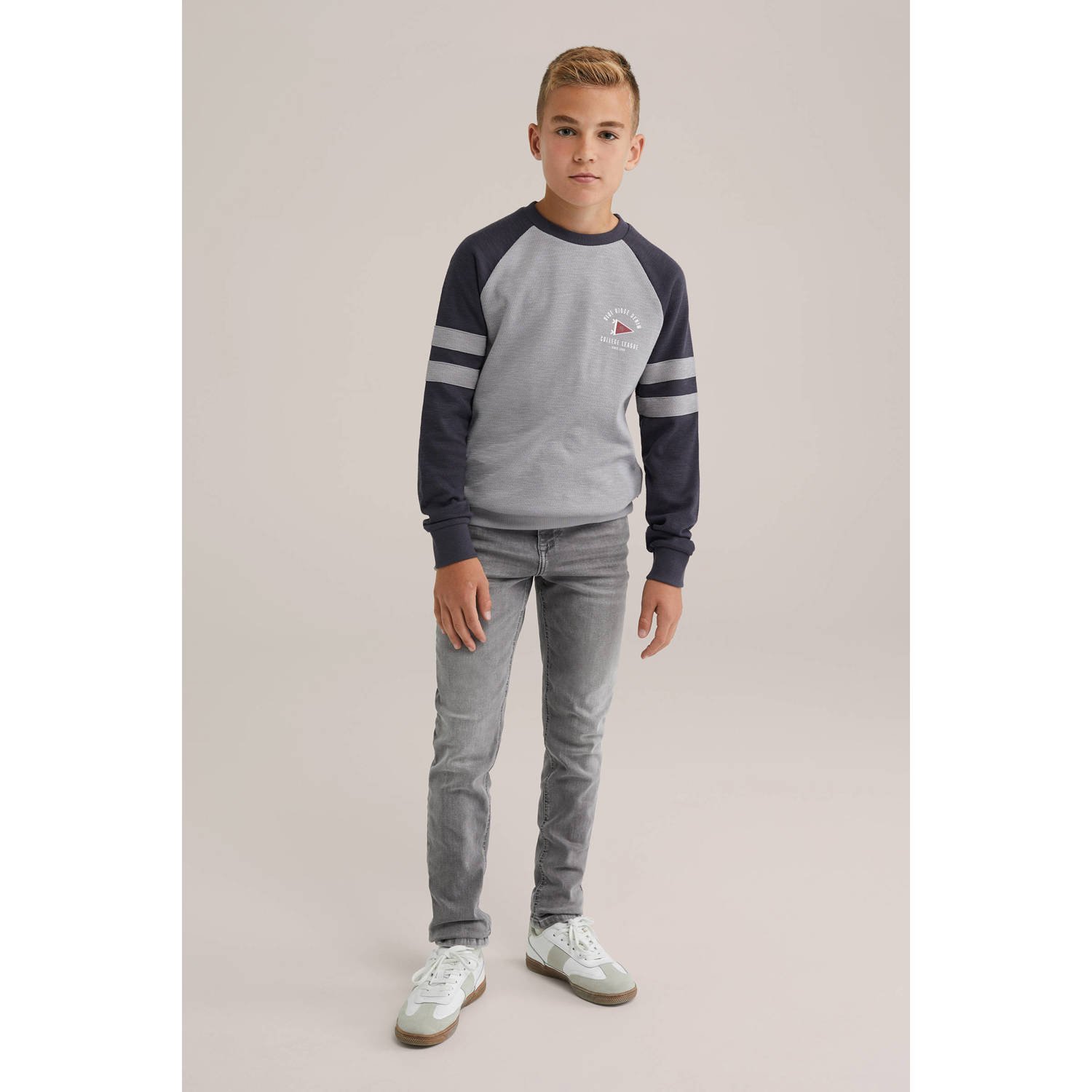 WE Fashion waist slim fit jeans grey denim