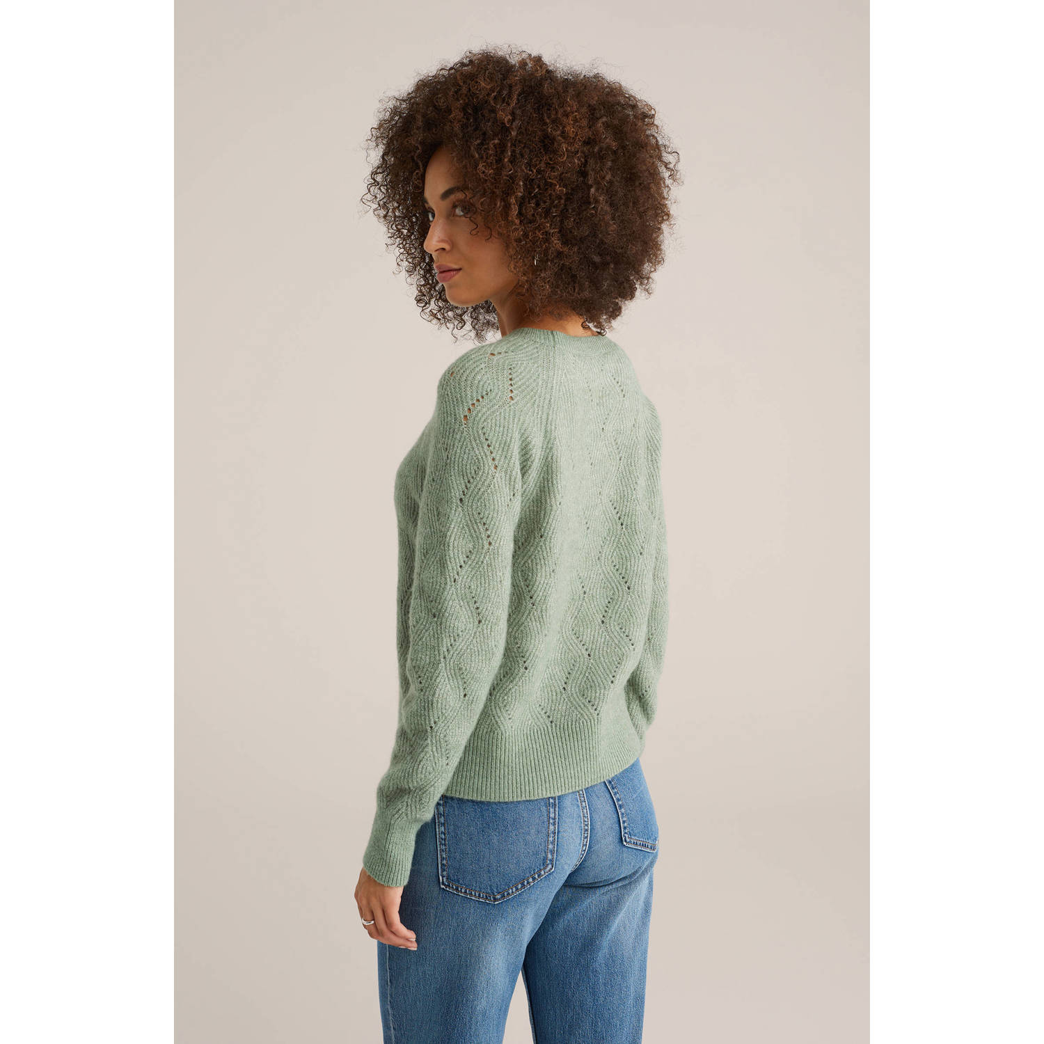 WE Fashion wollen trui lichtgroen