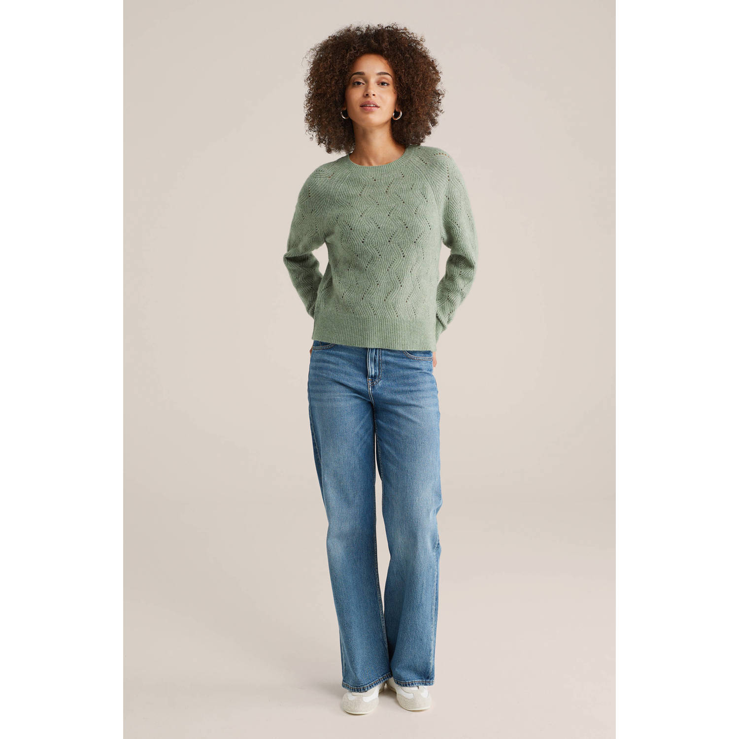 WE Fashion wollen trui lichtgroen