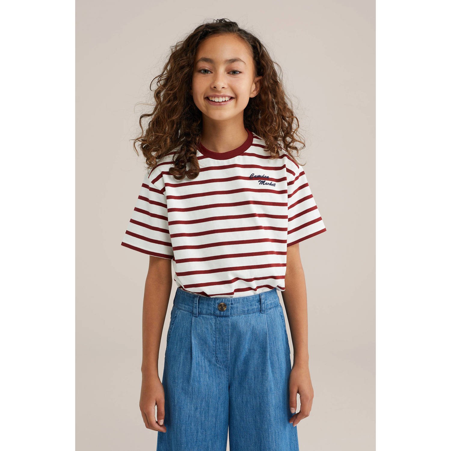 WE Fashion T-shirt donkerrood