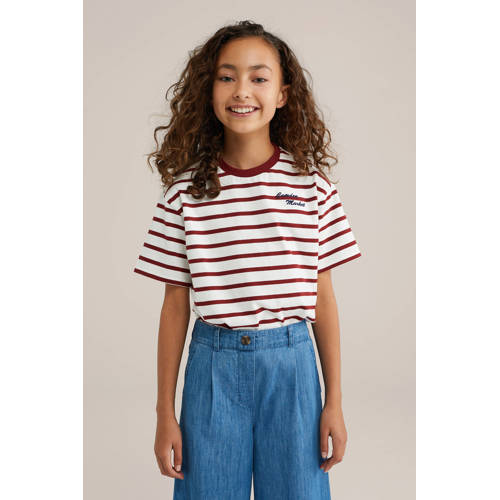 WE Fashion T-shirt donkerrood afbeelding