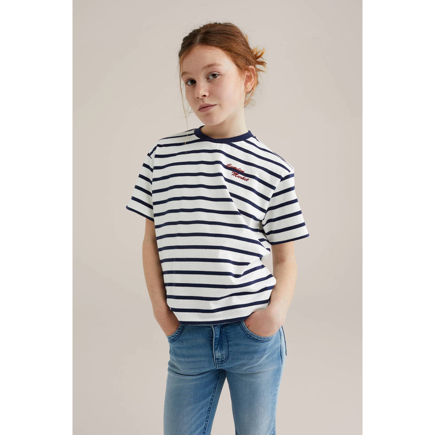 WE Fashion T-shirt donkerblauw