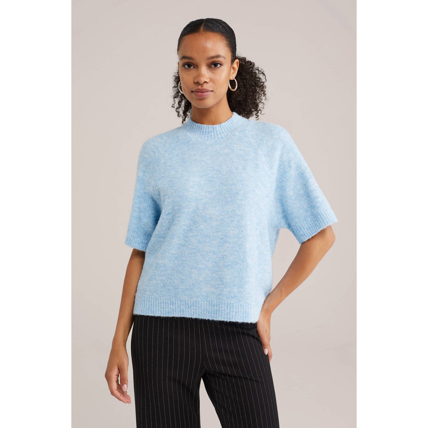 WE Fashion gebreide trui lichtblauw