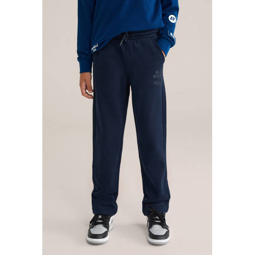 WE Fashion Blue Ridge straight sweatpants marineblauw afbeelding