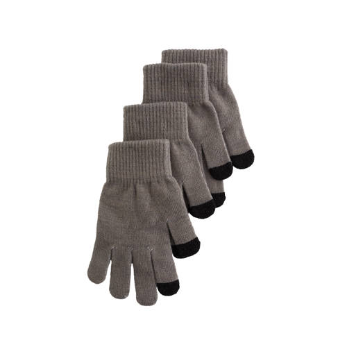 WE Fashion handschoenen - set van 2 grijs afbeelding