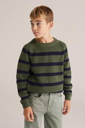 gestreepte trui groen rib gebreid